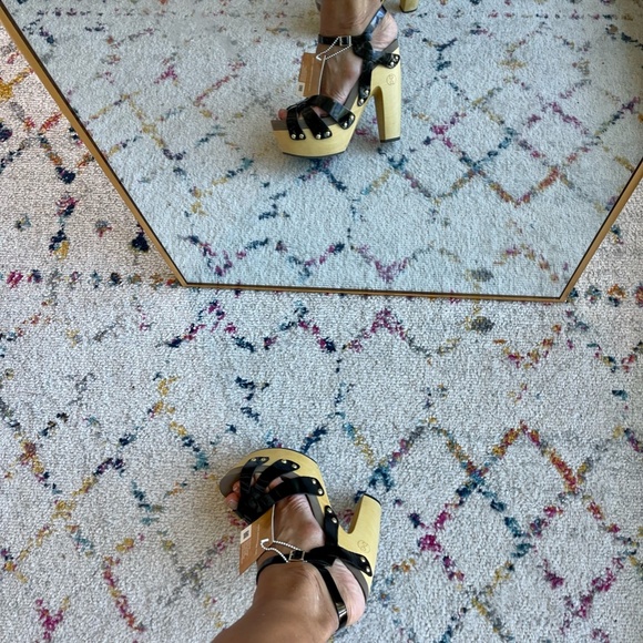 FLOGG Rainbow Platform Sandal in Black Patent Size 8 - NIB - Picture 11 of 15